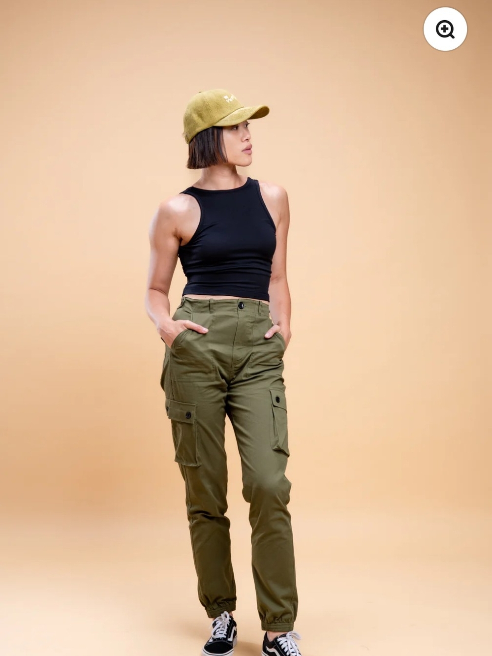 Black Utility Cargo Joggers for Women